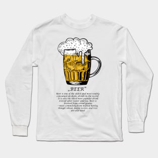 Freshly drafted and foaming beer with definition (vers. 1) Long Sleeve T-Shirt